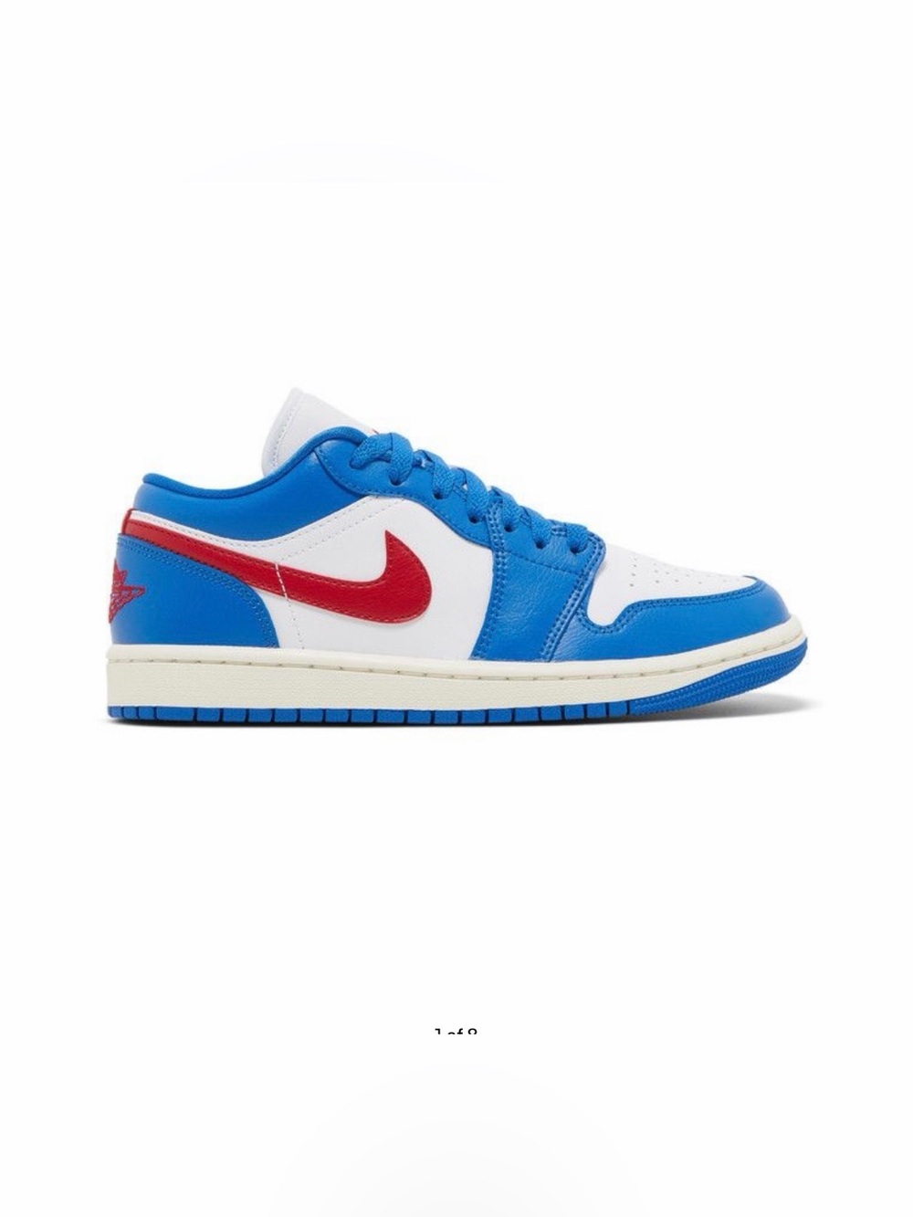 Women’s Nike Air Jordan 1 Low — White, Blue & Red Size 8